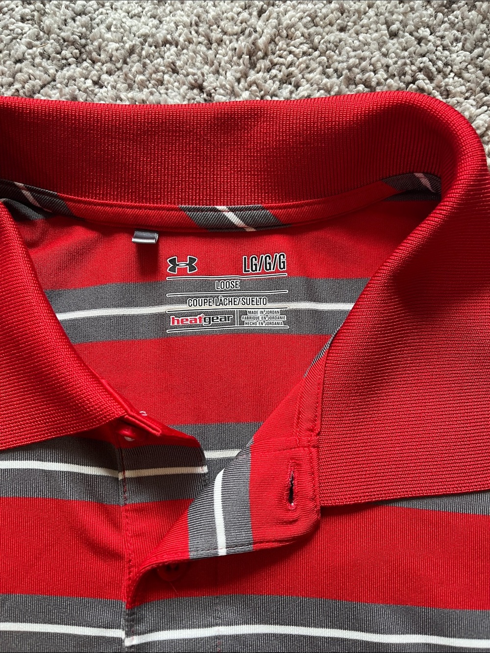 Under Armour Men's Polo Shirts - Blue, Red, Black Stripe Set of 3 - Picture 4 of 8